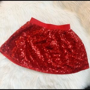Toddler Girl Red Sequin Skirt